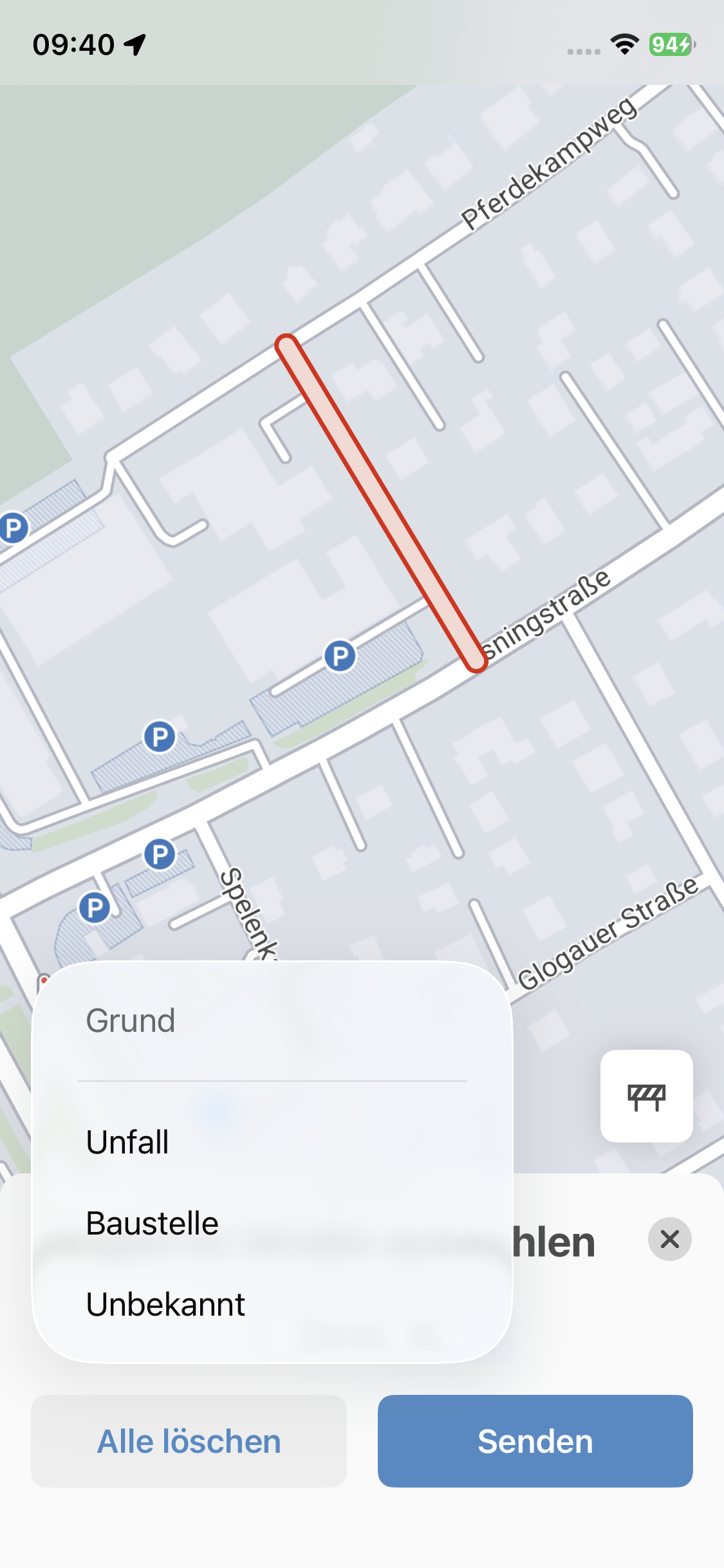 Årsagsvalg: Ulykke, Byggeplads, Ukendt