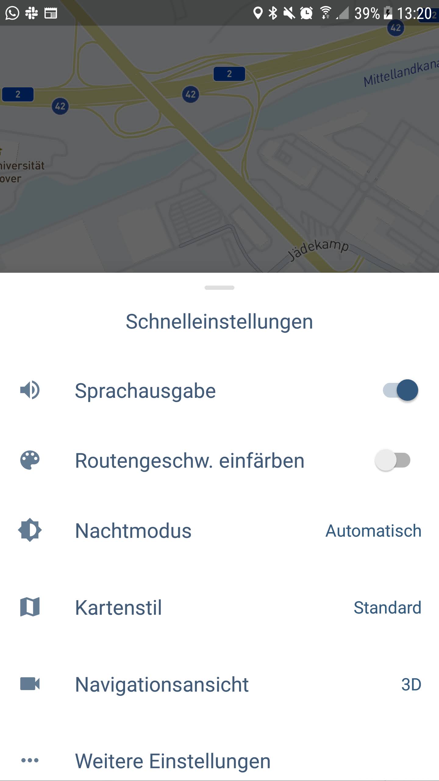 Welche Bedeutung haben die unterschiedlichen Farben meiner Route
